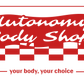 Reads Autonomy Body Shop with subtitle your body, your choice. In red on transparent background.