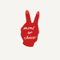 Moms for Choice "V" hand sign logo in red